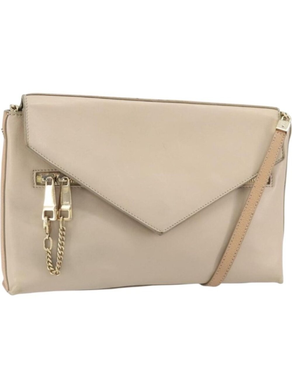 Chloe Kathy Shoulder Bag Leather Beige Gold